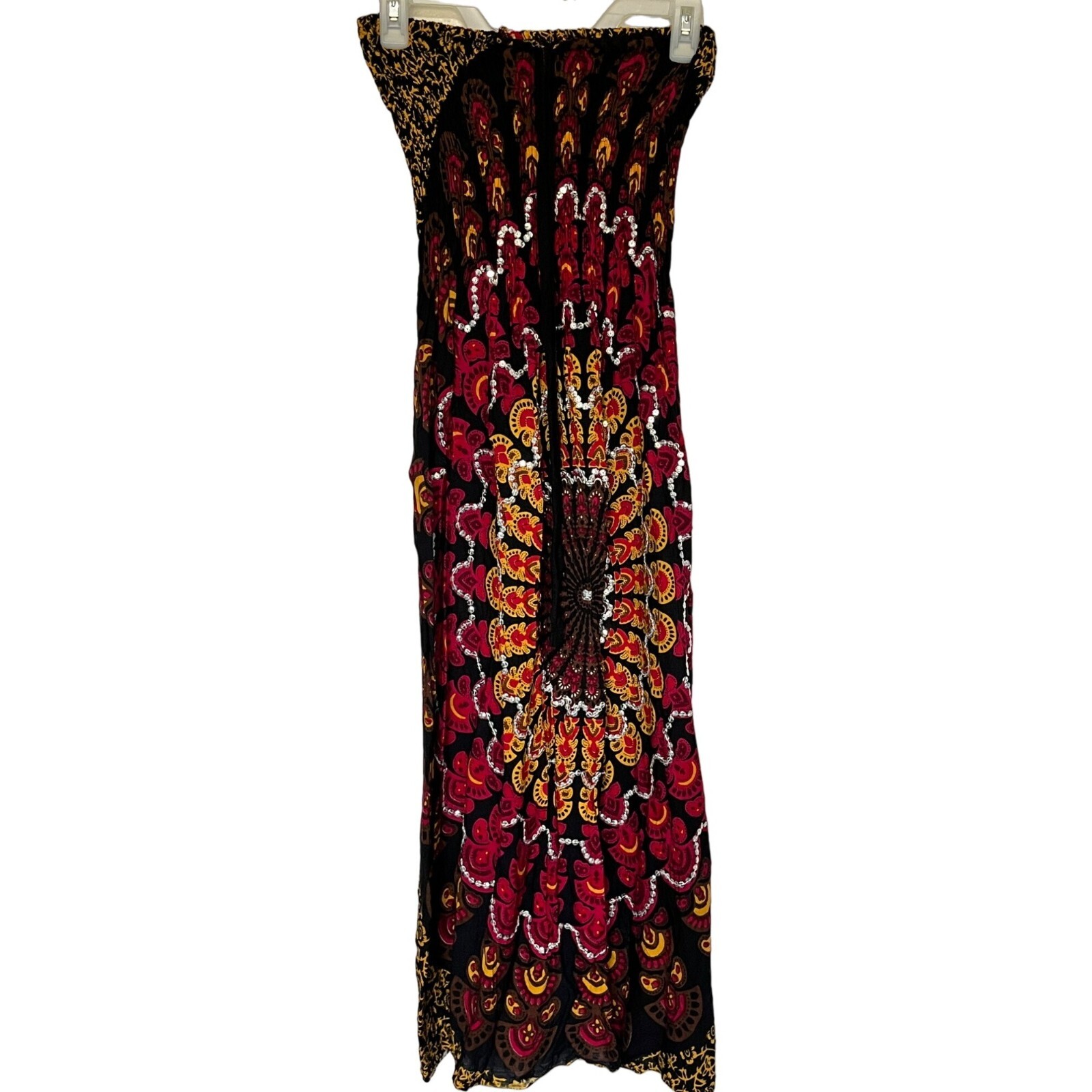 Unbranded Sundress Tribal Design with Sequins Black Gold, Red Womans L