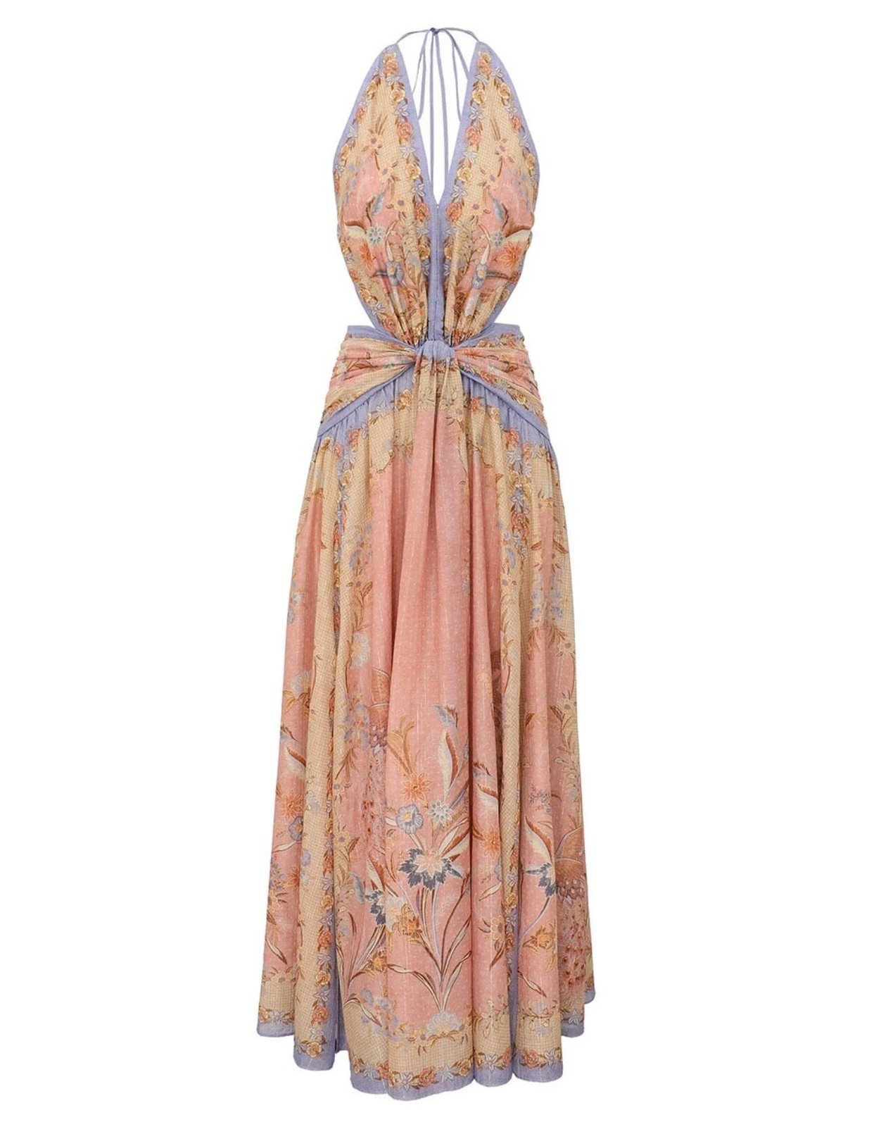 Zimmermann 2026 Summer Swimwear New Floral Long Halter Cami Cover Up Maxi Dress