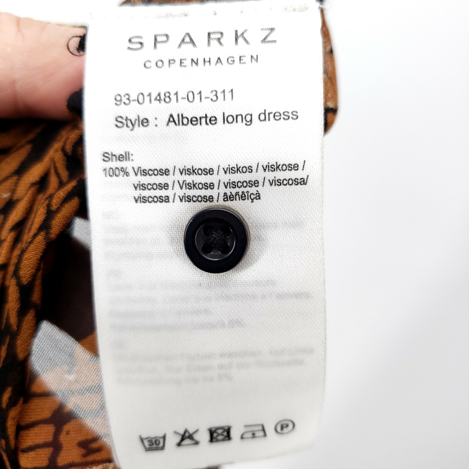 SPARKZ COPENHAGEN Sheer Maxi Long Shirt Dress Flowy Sexy Chestnut XS S M