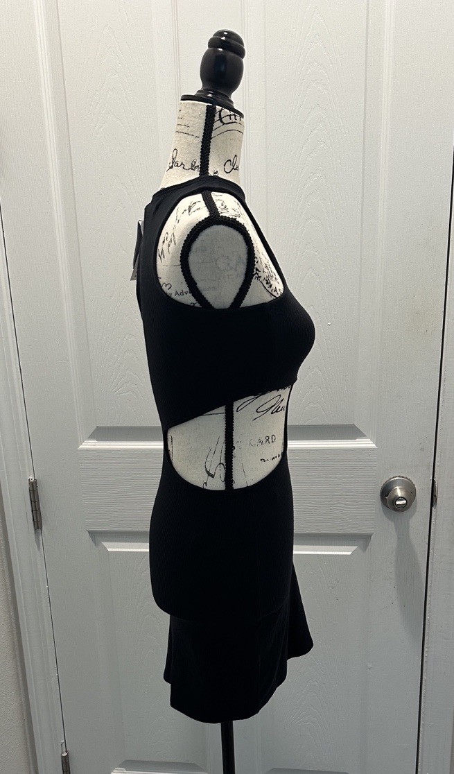 Abercrombie & Fitch Black Cut-Out Bodycon Sleeveless Dress Size XXSP NWT