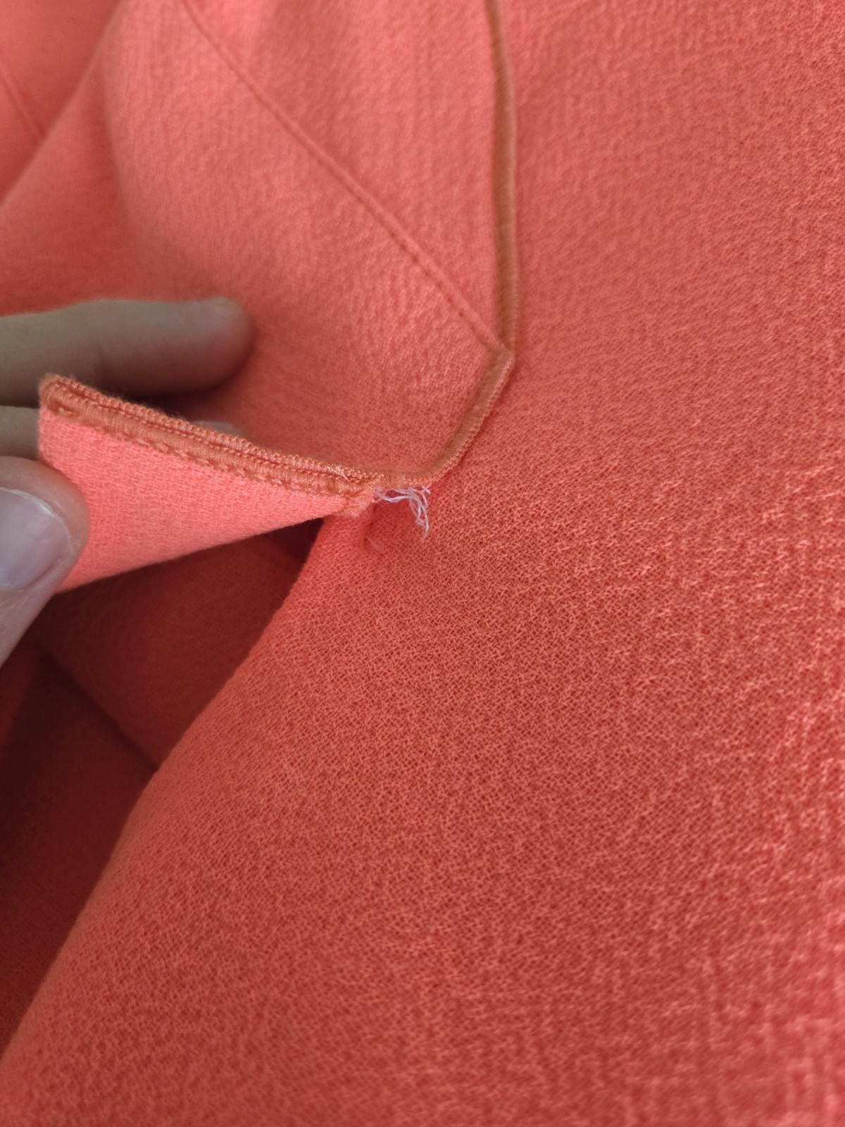 Roland Mouret Asymmetric Crepe Sheath Dress Coral Pink Orange Zip US 6 UK 10