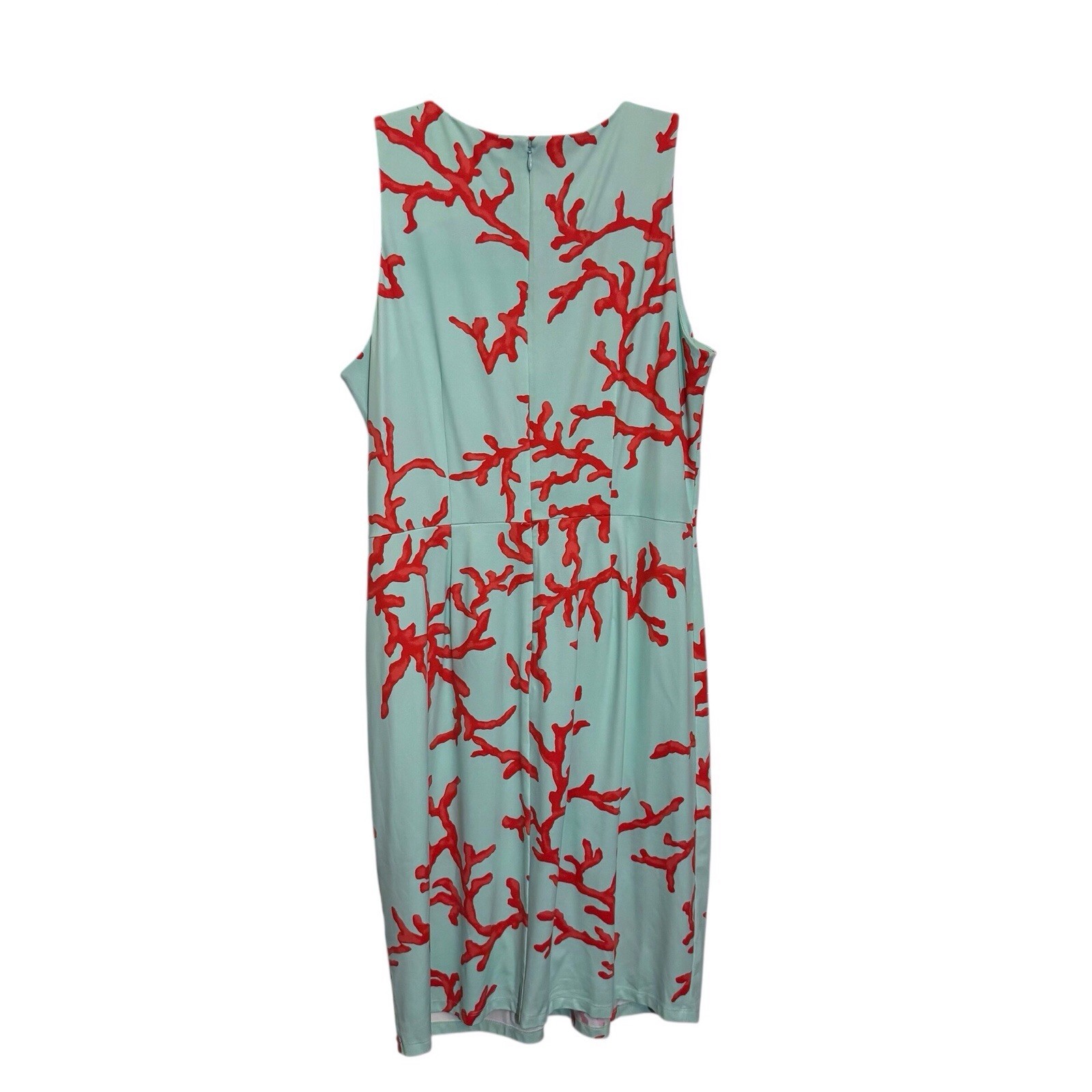 J. McLaughlin Size Medium Catalina Sophia Sheath Dress Aqua Coral Reef Vacation