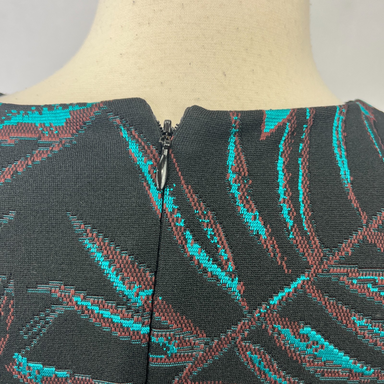 Mara Hoffman Herbarium Jacquard Long Sleeve Knit Mini Dress Teal Sz M