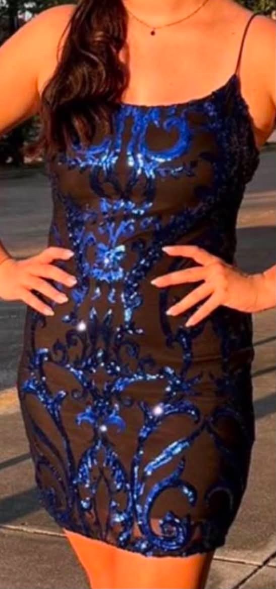 Windsor Black and Blue Sequin dress
