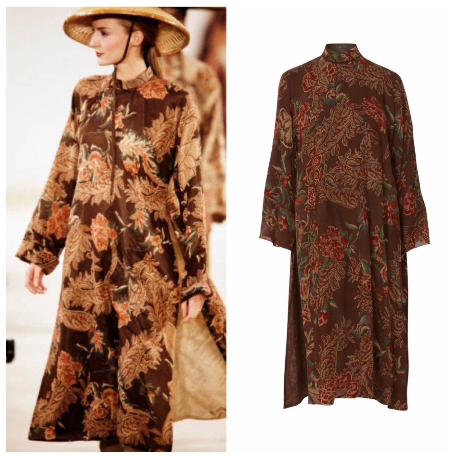 Vintage Ralph Lauren Collection Purple Label Silk Tunic Dress Midi Runway 1990s