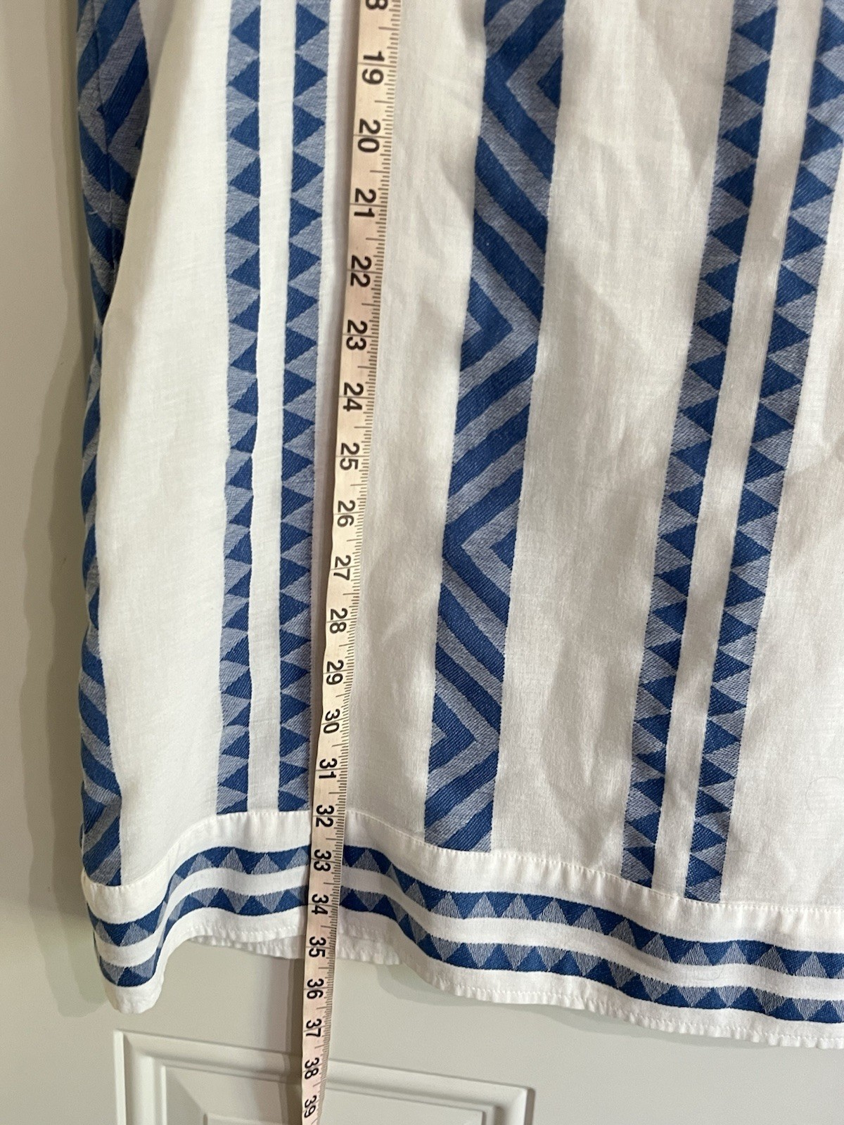 Vineyard Vines Harbor Performance Dress Women’s L White Blue Tunic Preppy Beach
