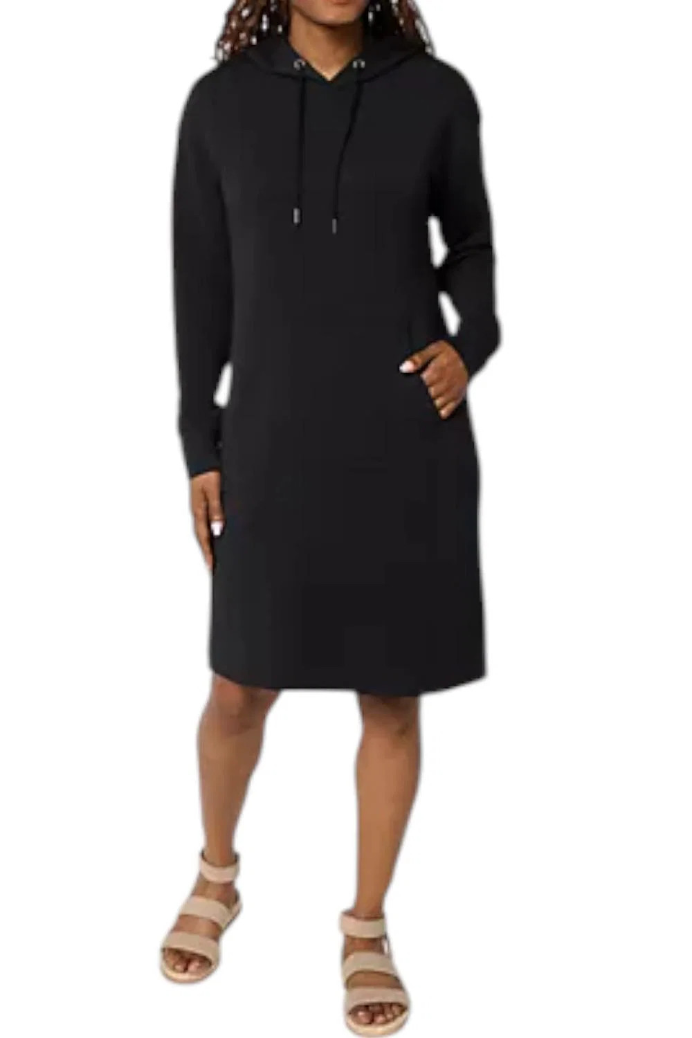 Belle by Kim Gravel Women’s ScubaLuxe On the Go Hooded Dress Black