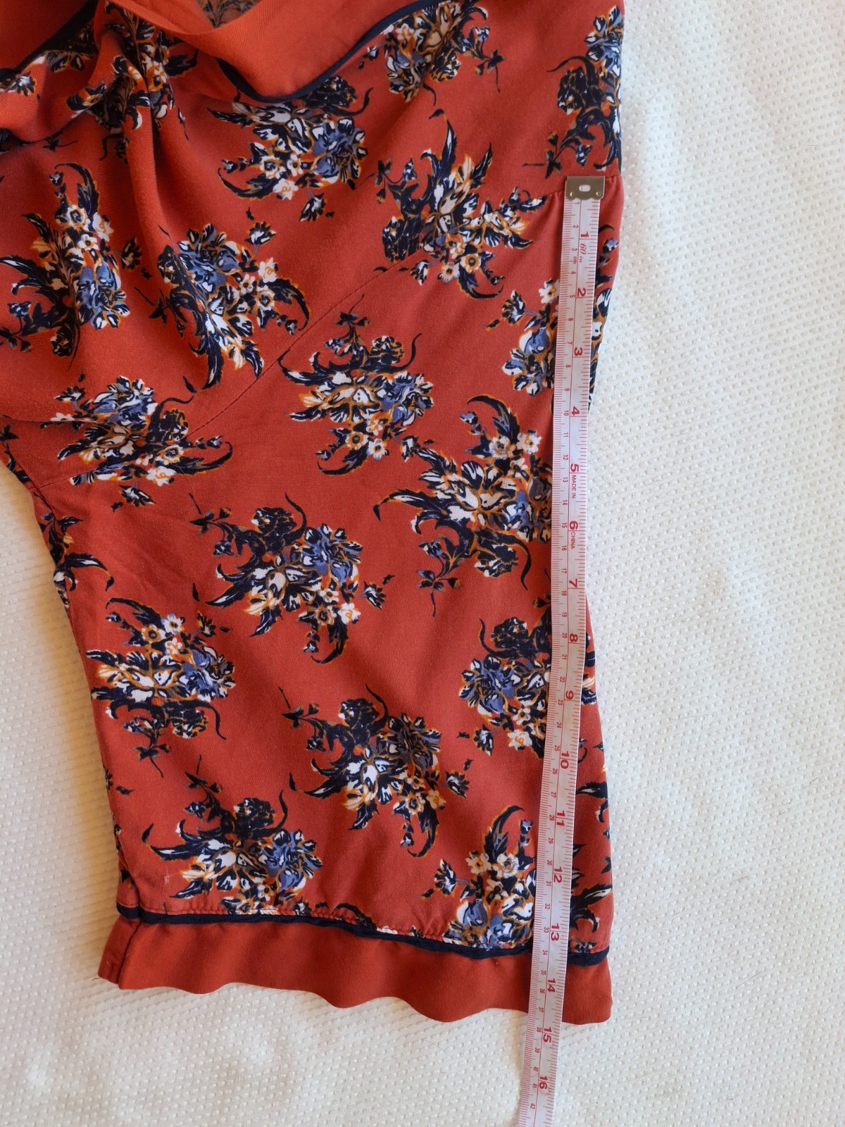 Time and Tru Floral Kimono Duster Cardigan Rayon Tie Waist L/XL Boho