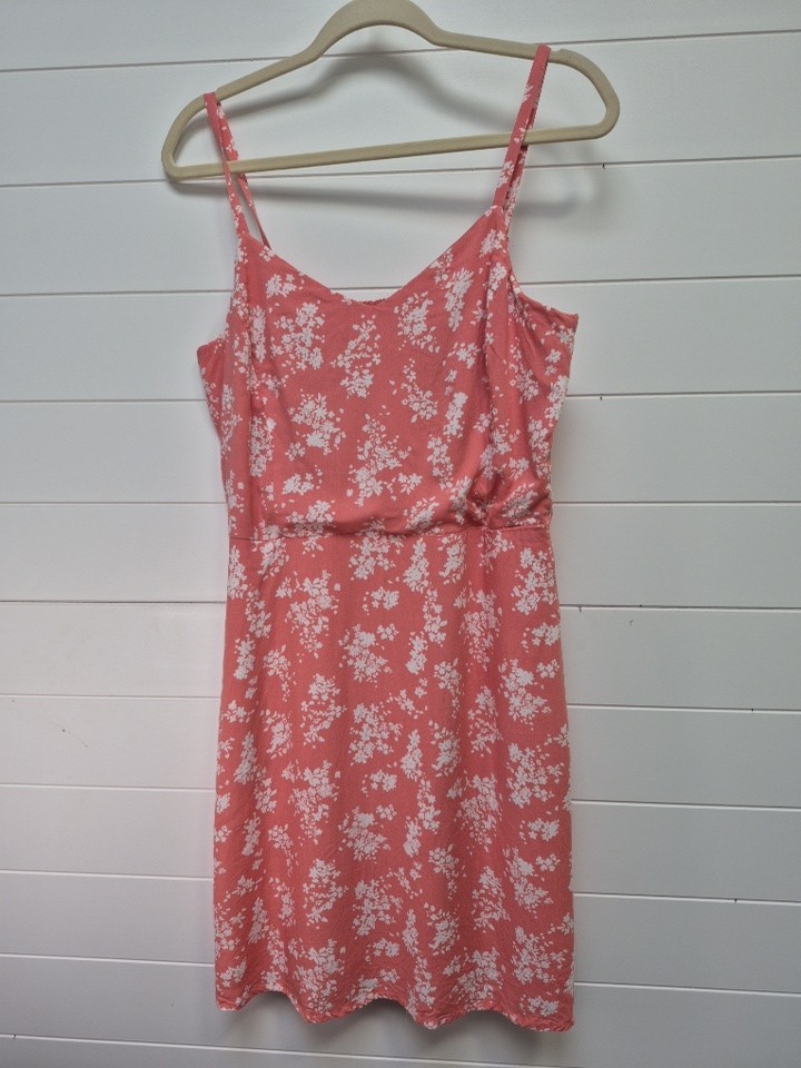 Maurice’s Coral And White Floral Beachy Tank Dress Size Large