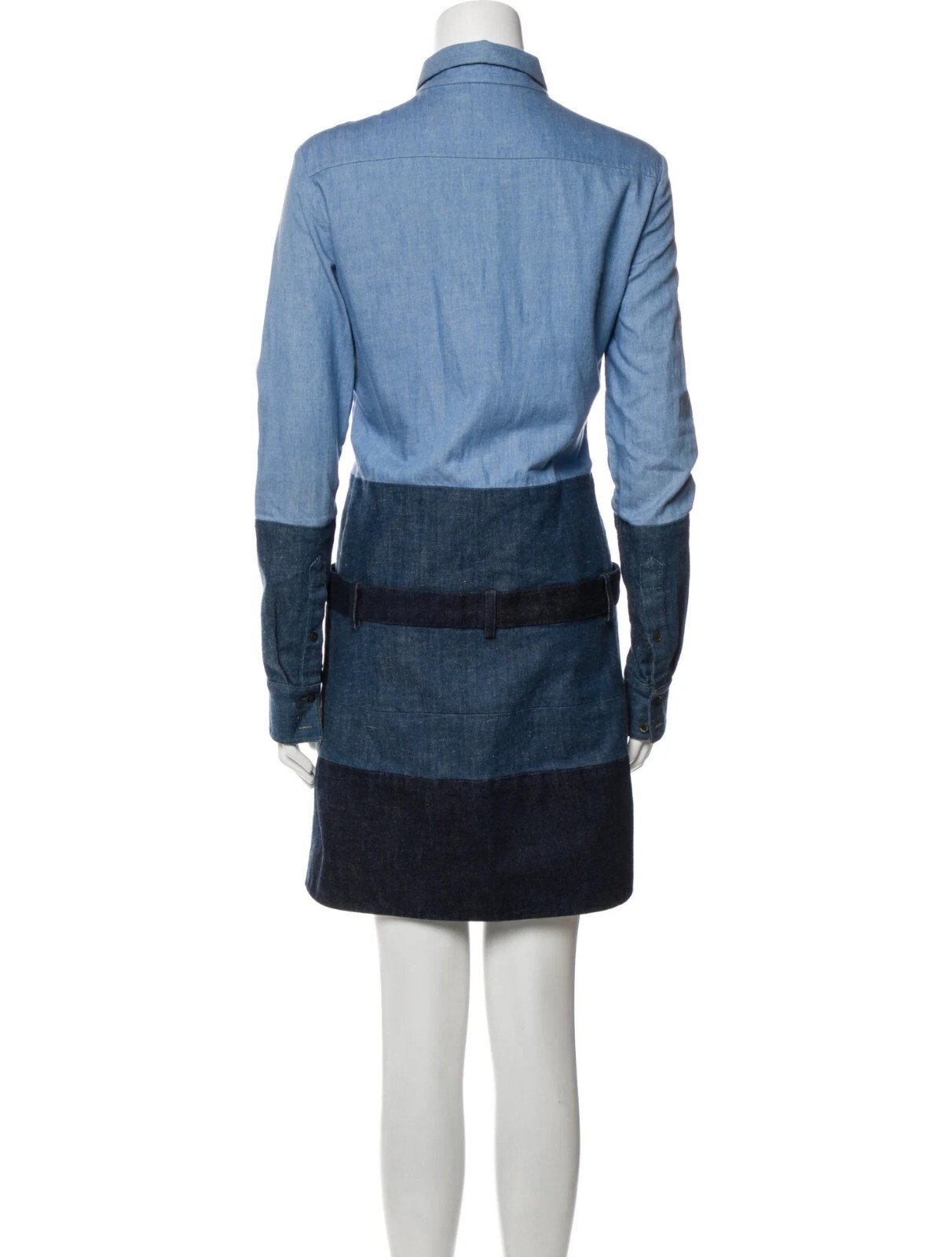 Celine CÉLINE Paris Phoebe Philo Pre Fall 2011 Patchwork Denim Shirt Dress 40 FR