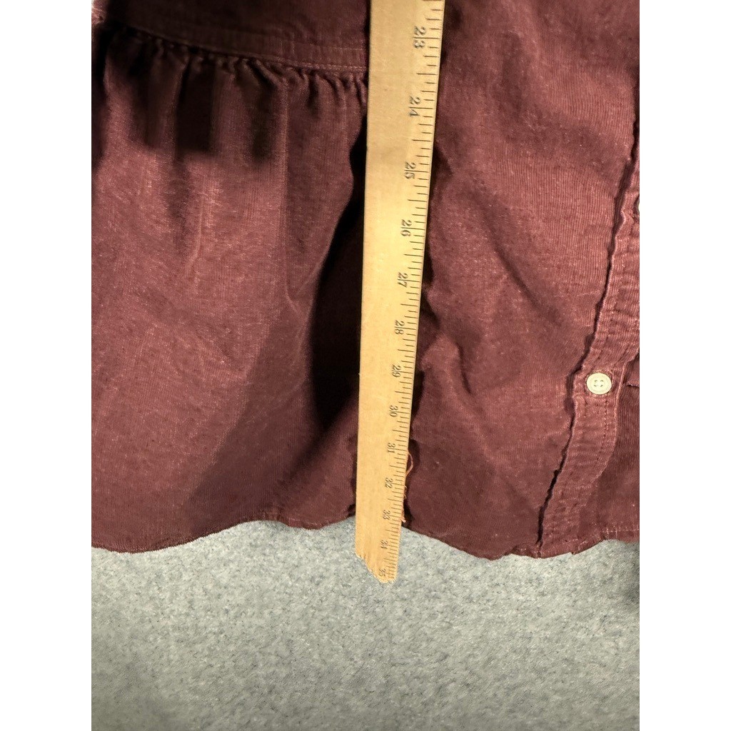 GAP Womens Size M Corduroy Tiered Button Down Dress Chocolate Bar Brown Cottage