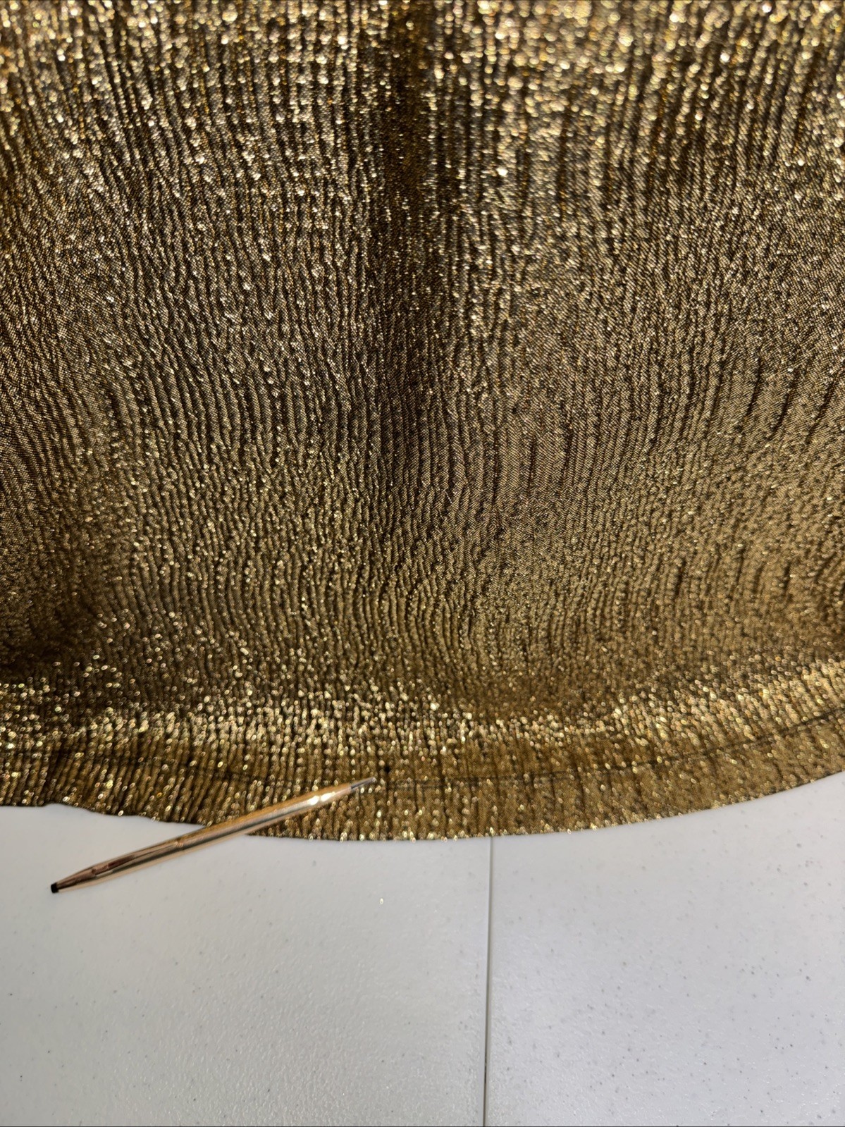 Gianni Bini Gold Metallic Strapless Maxi Cocktail Dress Size Medium Party Club