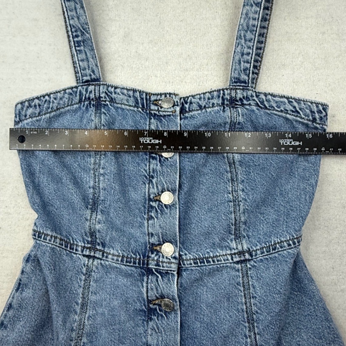 Arizona Jean Denim Button Front Pinafore Dress Womens Medium Y2K 90s Festival