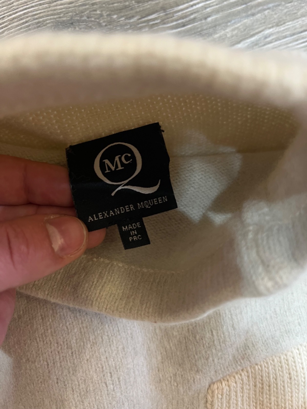 Vintage Alexander McQueen Cashmere Wool Dress Size M Beige