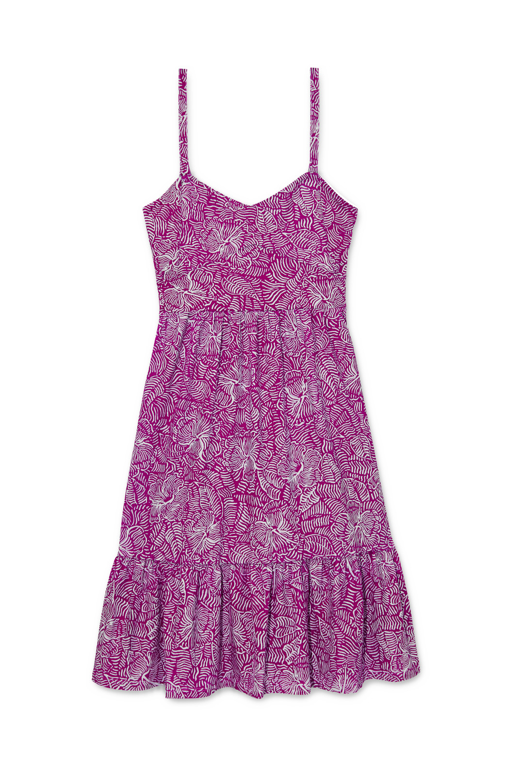 PEP – Women’s Sundress Printed Sleeveless Midi Dress – XL – Purple Magenta