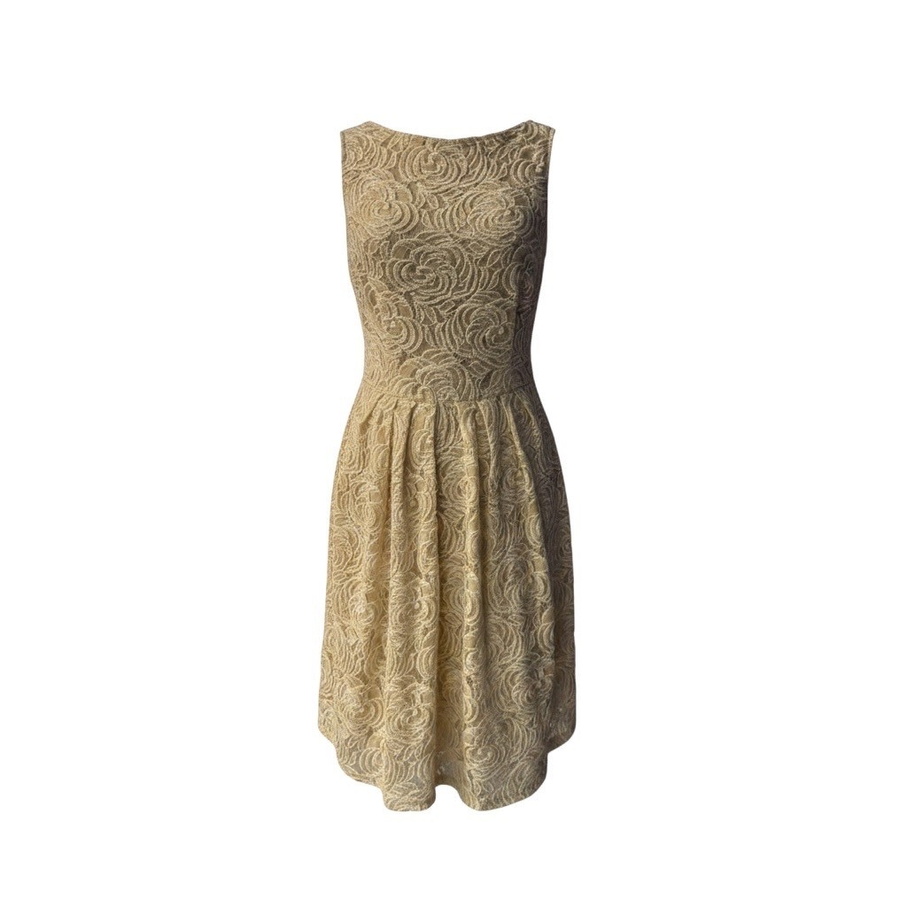Sharagano Women’s Beige Lace Sleeveless Dress Size 4
