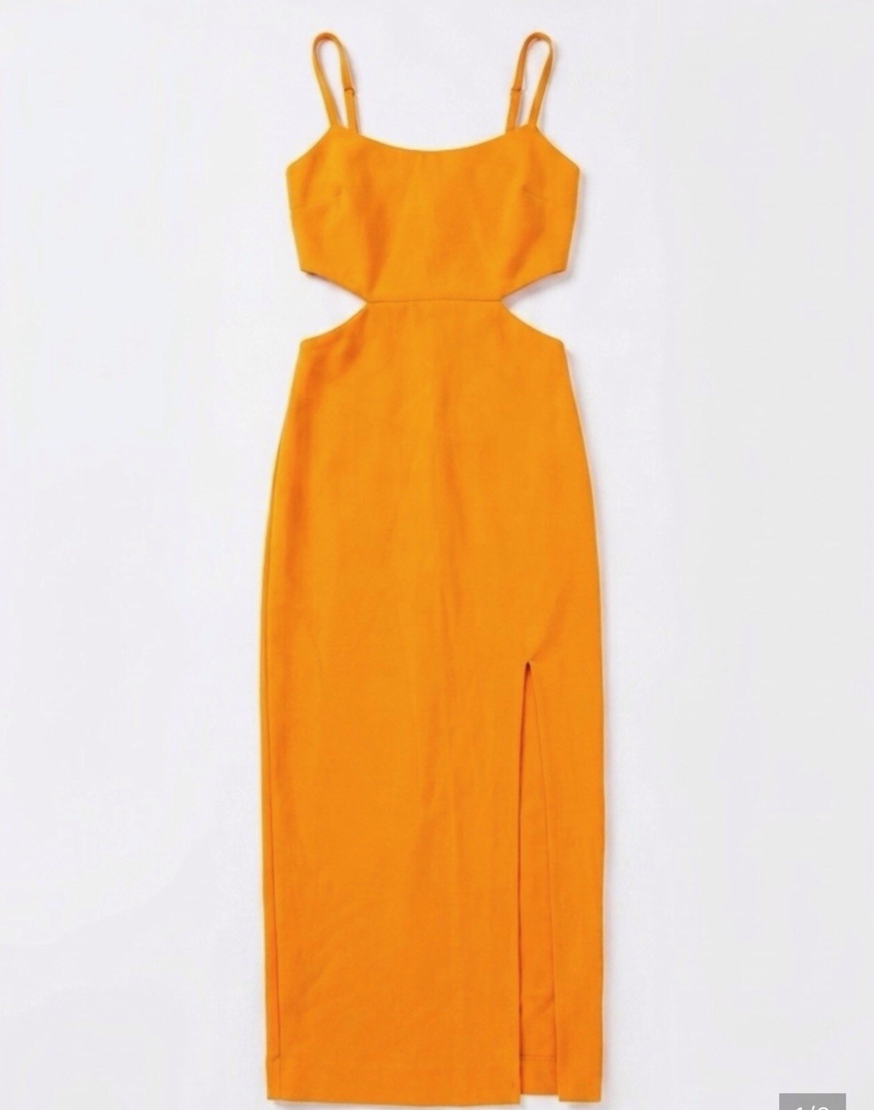 H:ours Revolve Marigold Cut-out Dress Side Slit Zip X XS