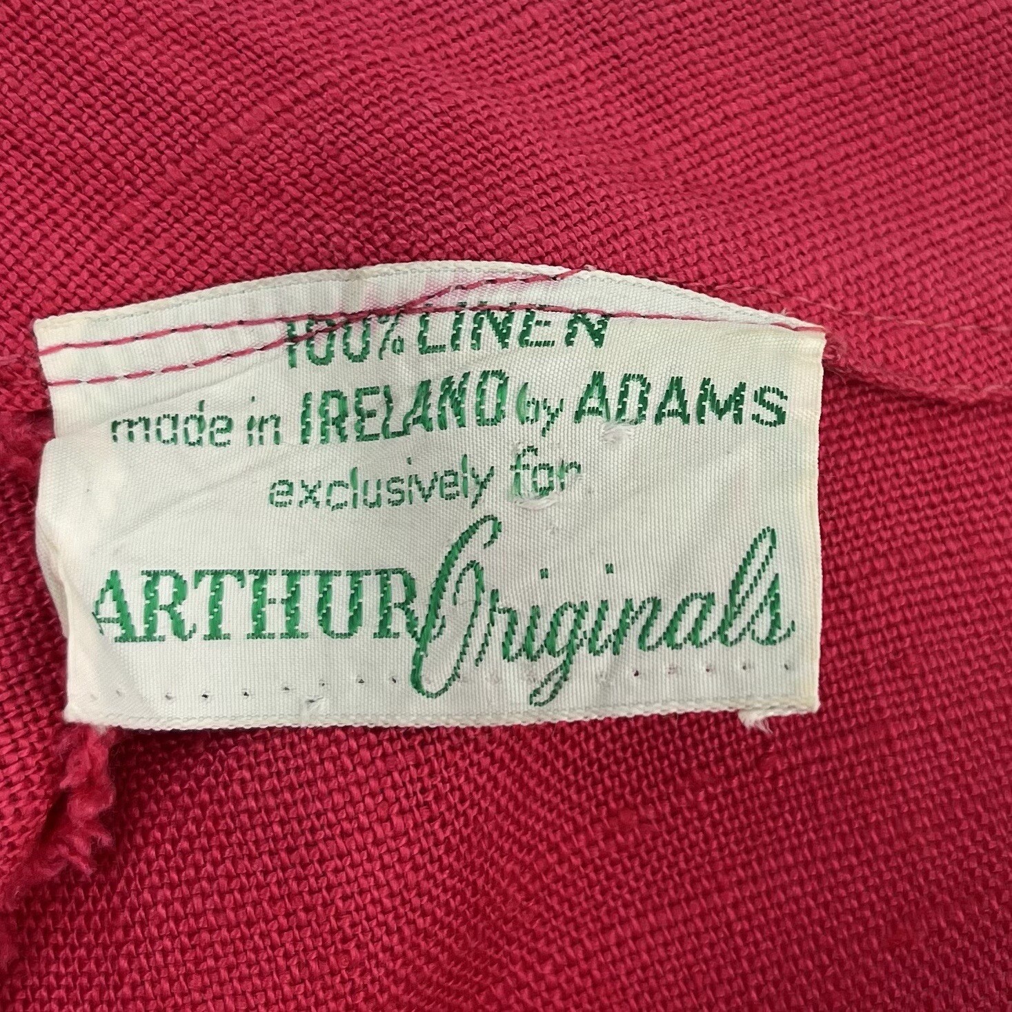 Vintage Arthur Linen Shift Dress M Red Ireland Classic Minimalist Irish 60s