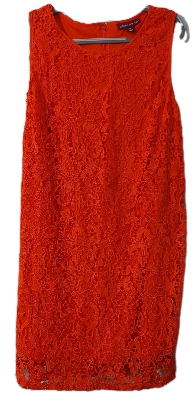 Jessica London Womens Dress Size 20 Orange Floral Lace Lined Sleeveless