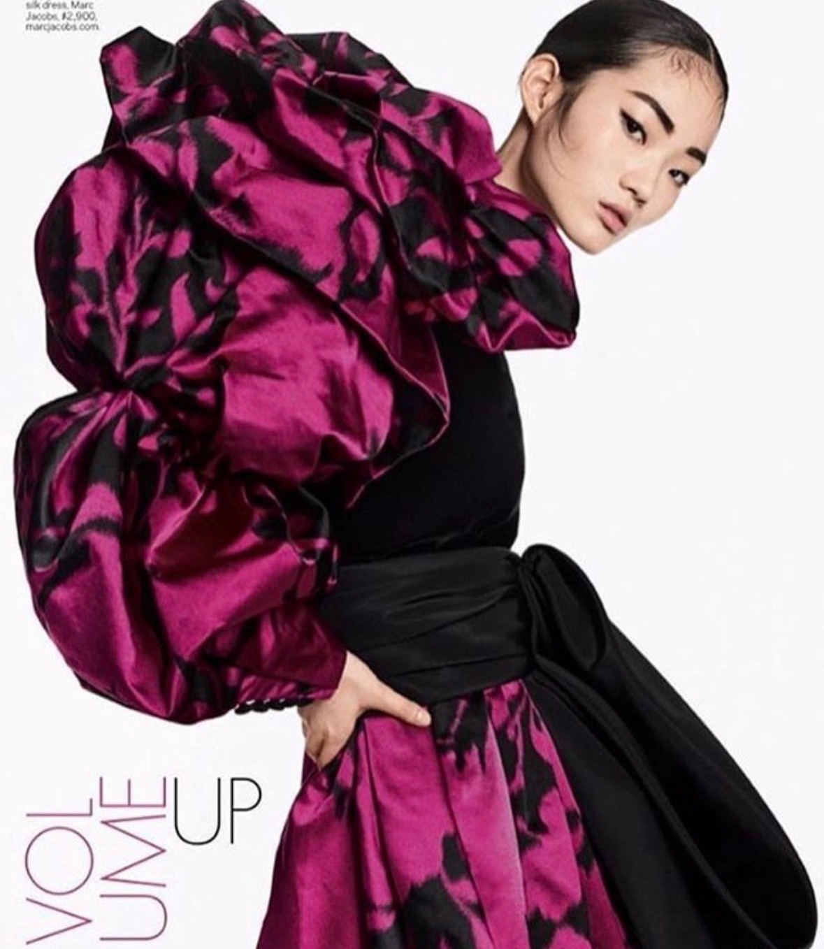 Marc Jacobs Spring 2019 One Shoulder Cocktail Dress with Taffeta Ballon Sleeve