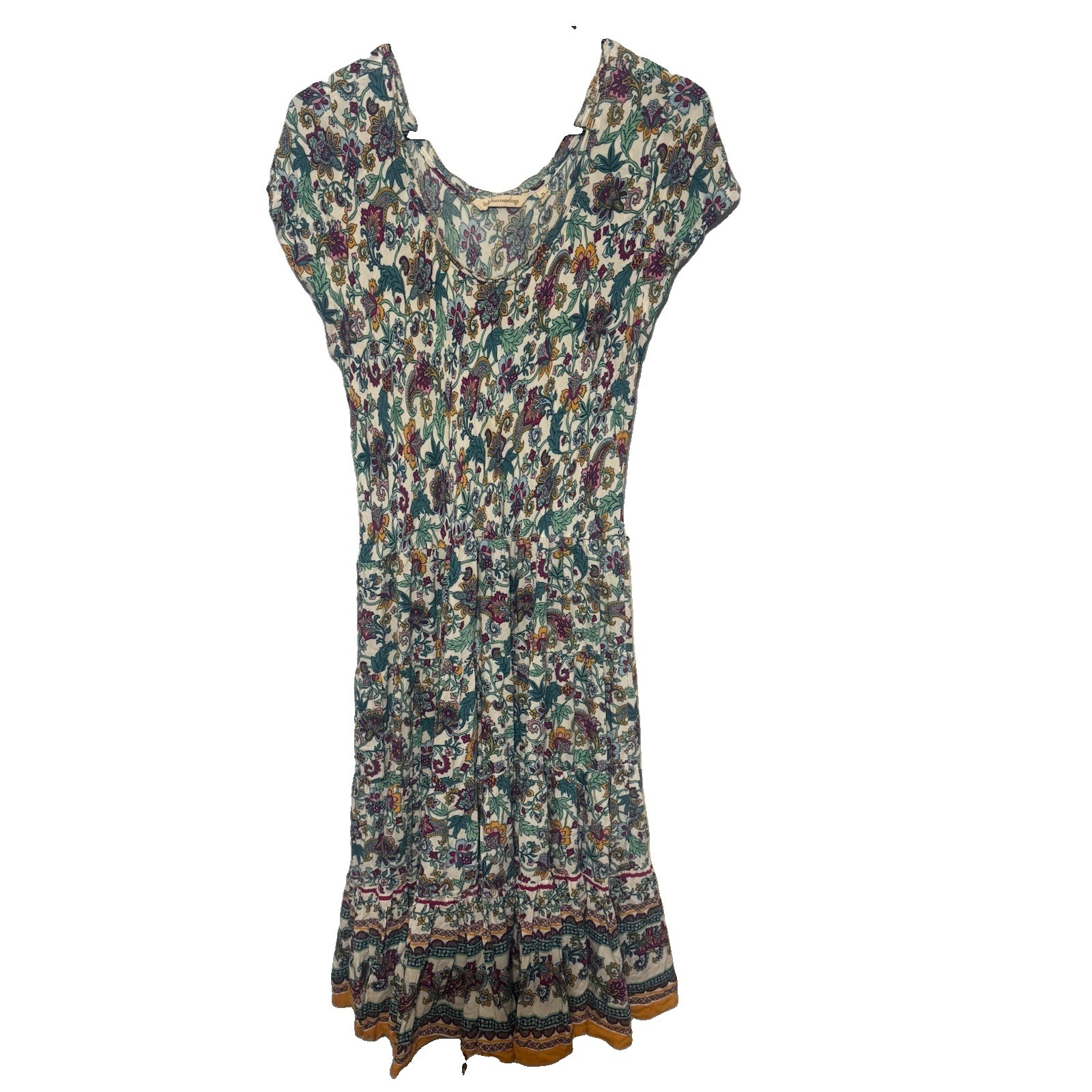 Soft Surroundings Kara Maxi Dress Fairy Boho Tiered Peasant Petite S