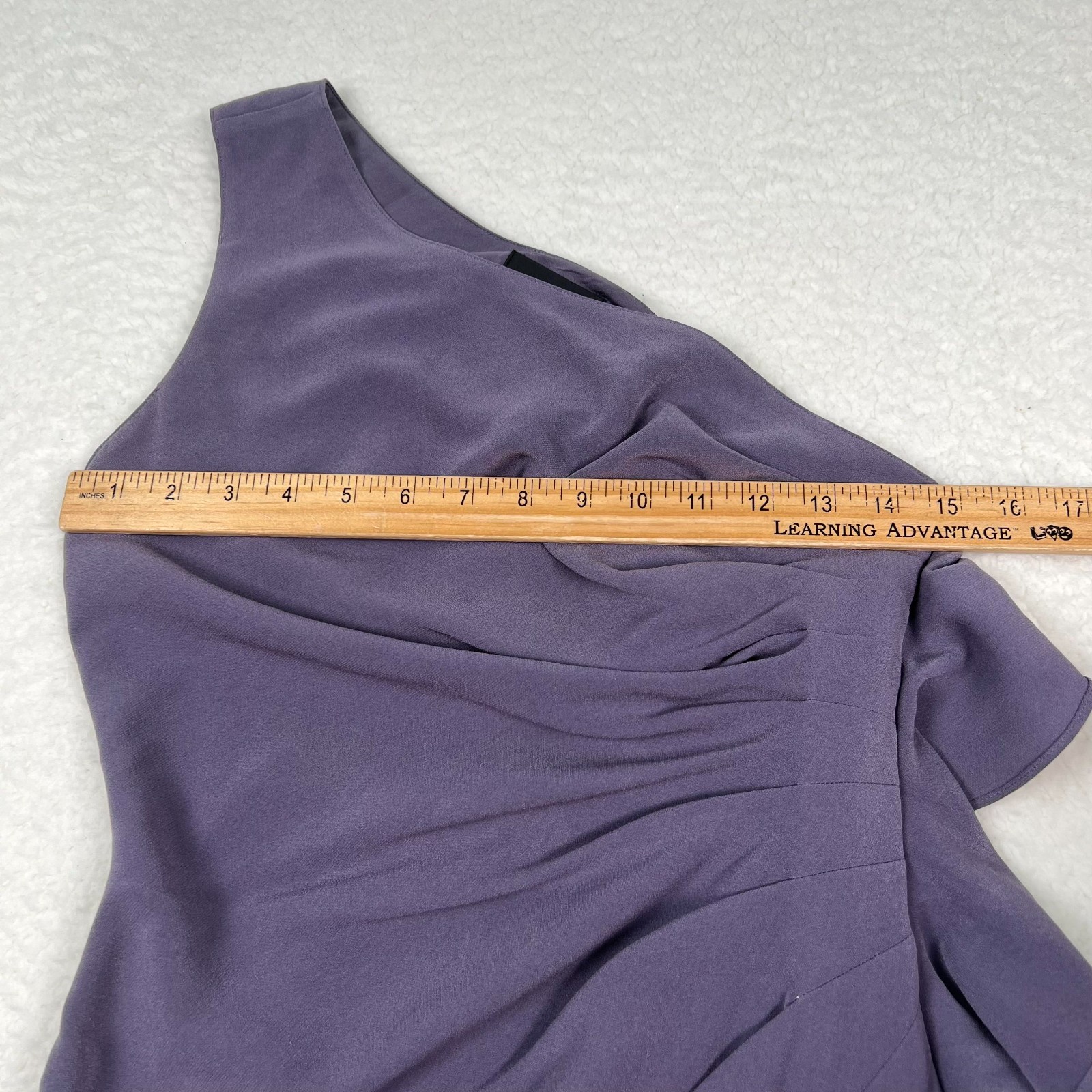 St John Couture One Shoulder Draped Maxi Gown Dress Size 2 Purple Silk Lined