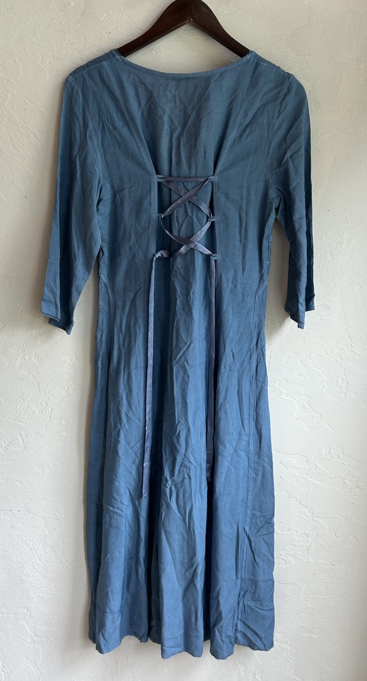 Marisol Embroidered Midi Dress M NWT Lace Up Boho Whimsigoth Fairy Cottagecore