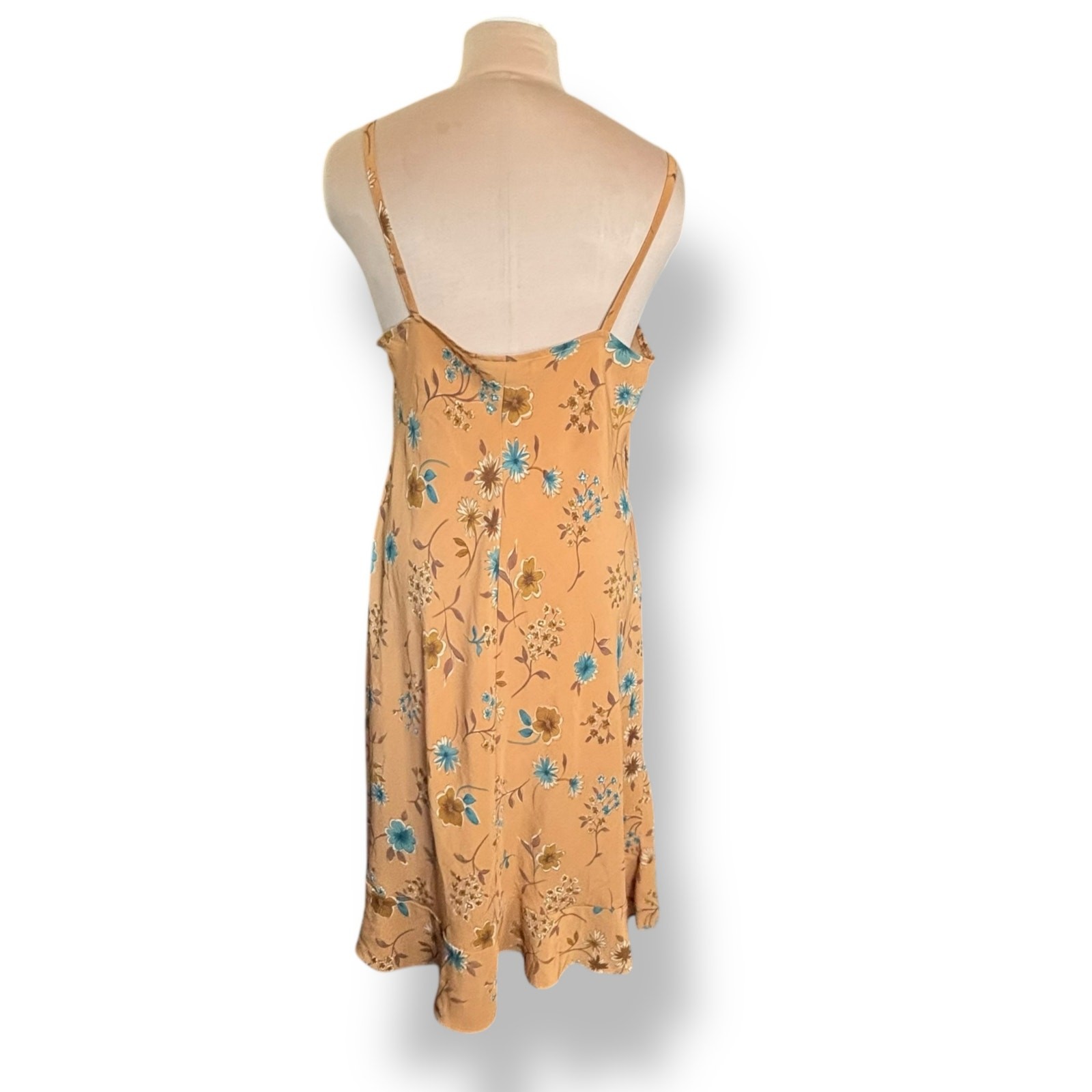 Mile Gabrielle Yellow Floral Midi Slip Dress Blue Flower Print Boho Romantic