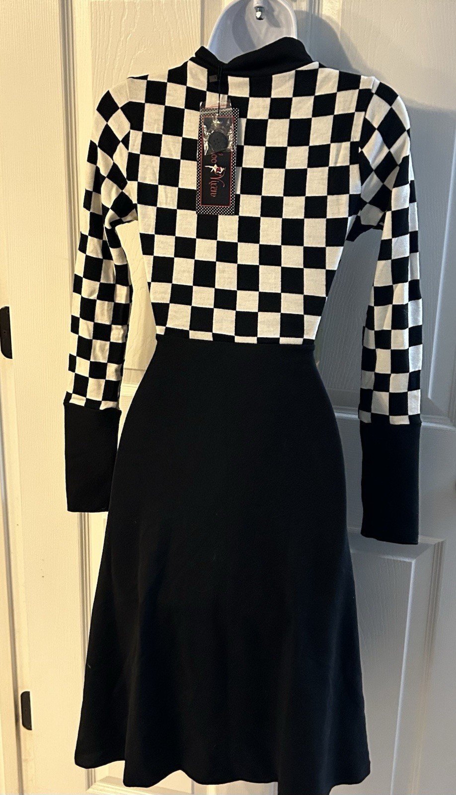 NEW Voodoo Vixen Checkered Retro Mod 60s Knit Dress Funky Small Pinup Punk