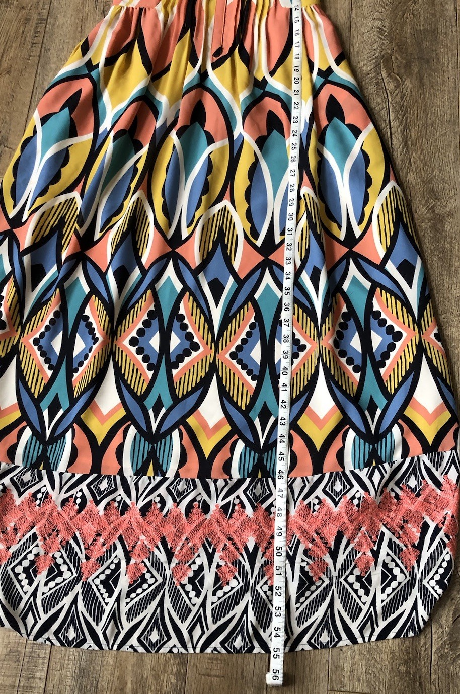 Anthropologie Floreat Dahlia Abstract Floral Embroidered Maxi Dress Sz 2