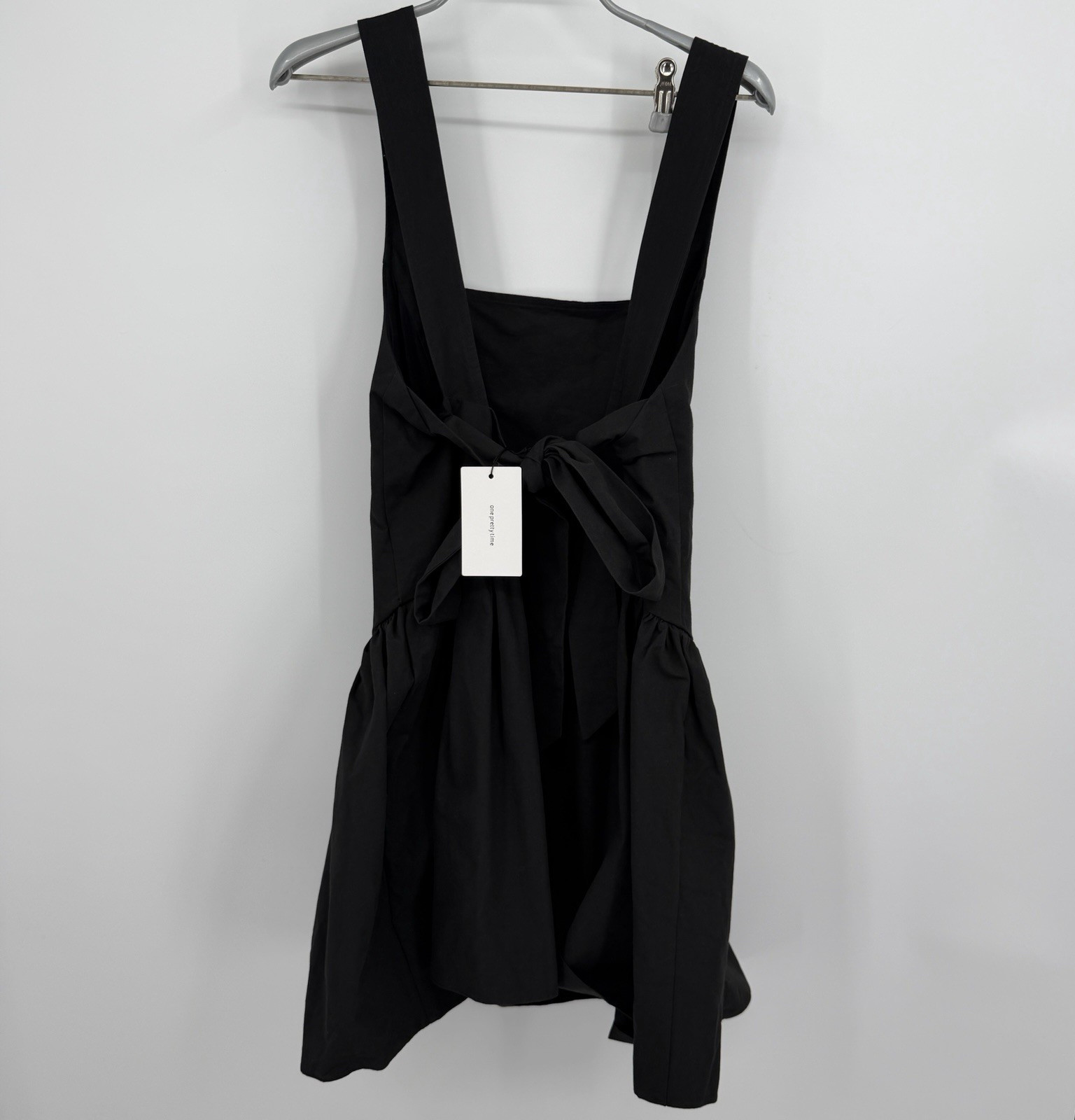 OPT One Pretty Thing Black Sleeveless Savvas Tie Shoulder Mini Dress size S NWT
