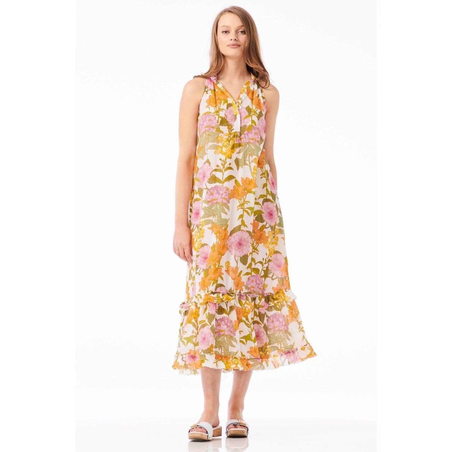 Oneseason Australia St Barts Molly Maxi Dress Sz M Lilac Floral