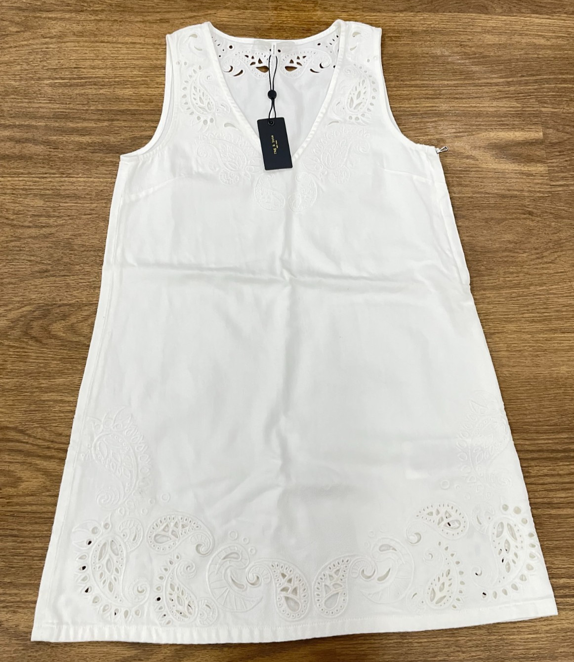 NWT $398 Rag & Bone Women’s Featherweight Belle Mini Dress In White Size: Large