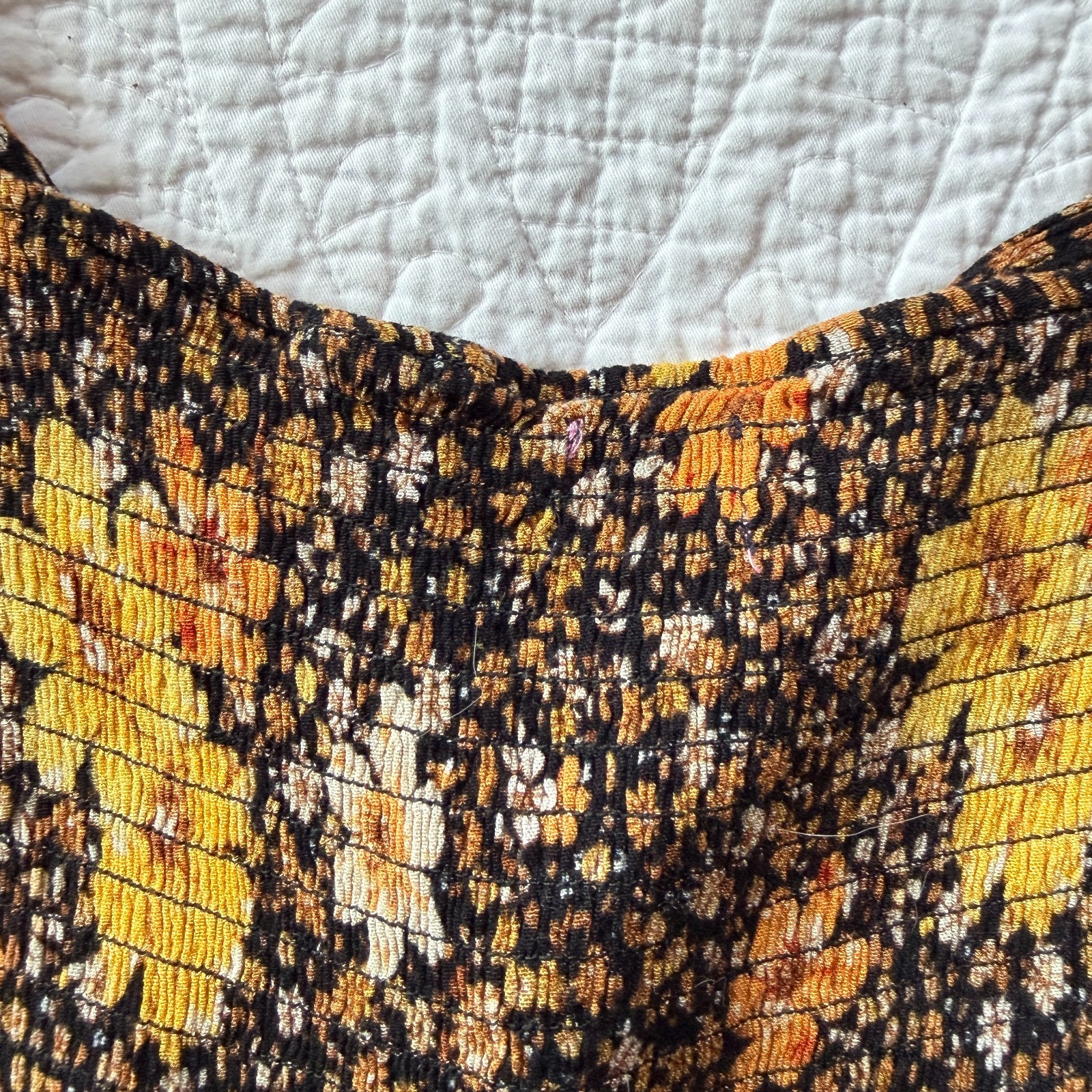 Boho-Chic 70s Hippie Floral Mini Dress Bell Sleeves Sz S Cottagecore Whimsigoth