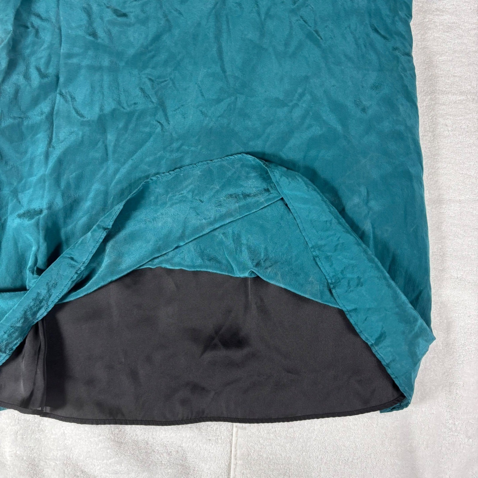 Lavender Brown Shift Dress Womens Medium Teal 100% Silk Short Sleeve Jewel Neck
