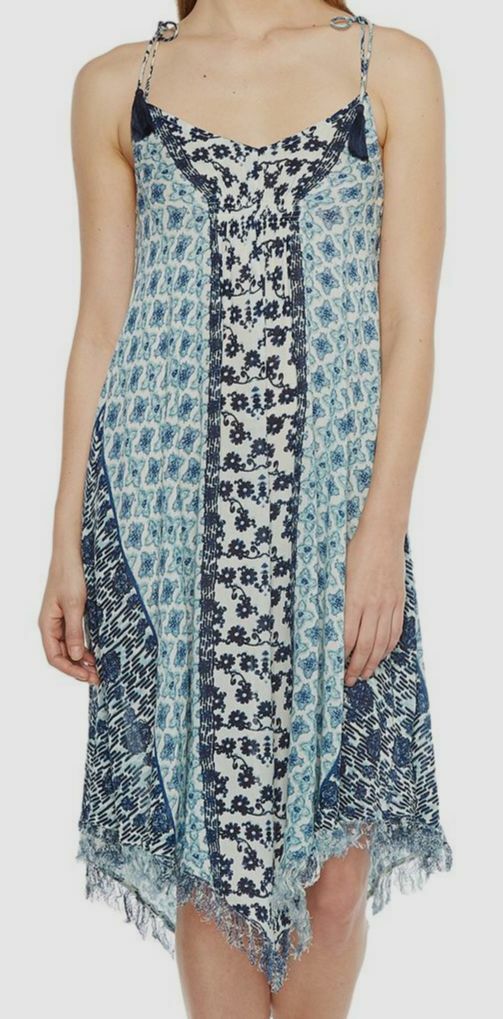 $180 Brigitte Bailey Women’s Blue Floral Maribel V-Neck Shift Dress Size S