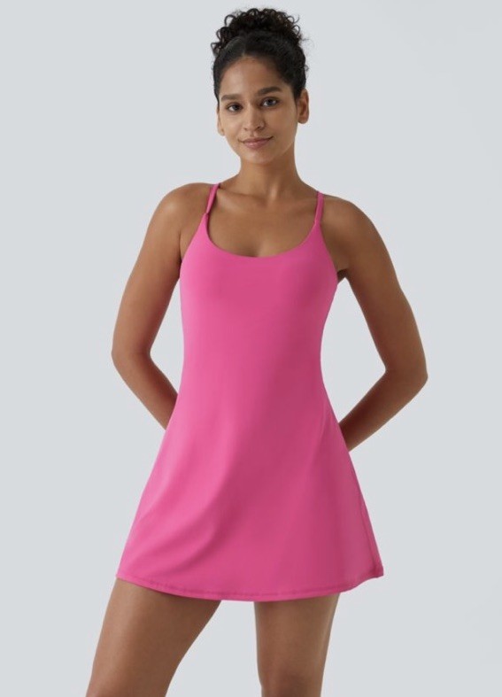 Halara SoftlyZero™ Plush Backless Active Dress Easy Peezy Edition XL , NWT Pink