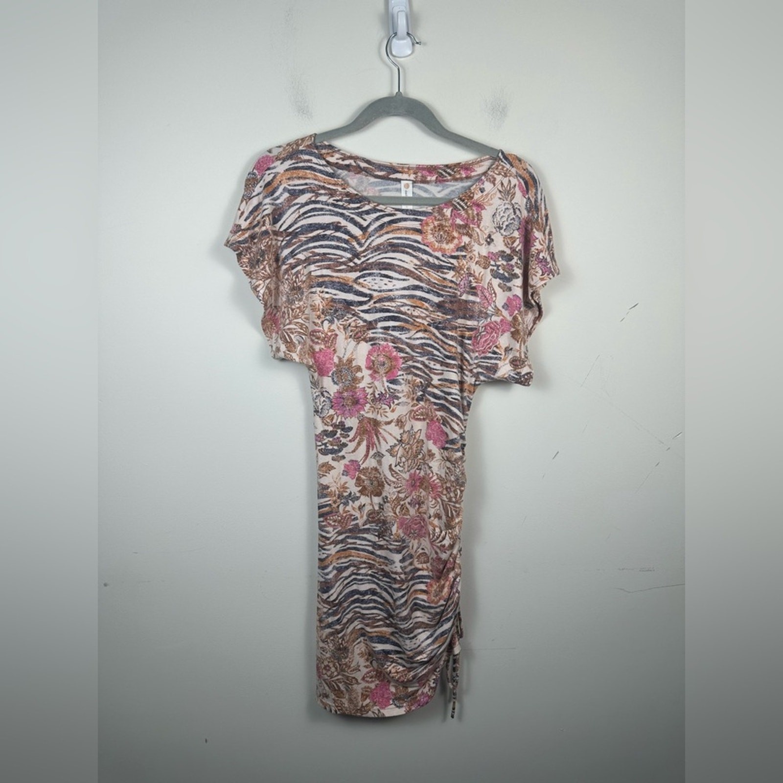 Anthropologie Daily Practice Short Ruched Dress Size Small EUC