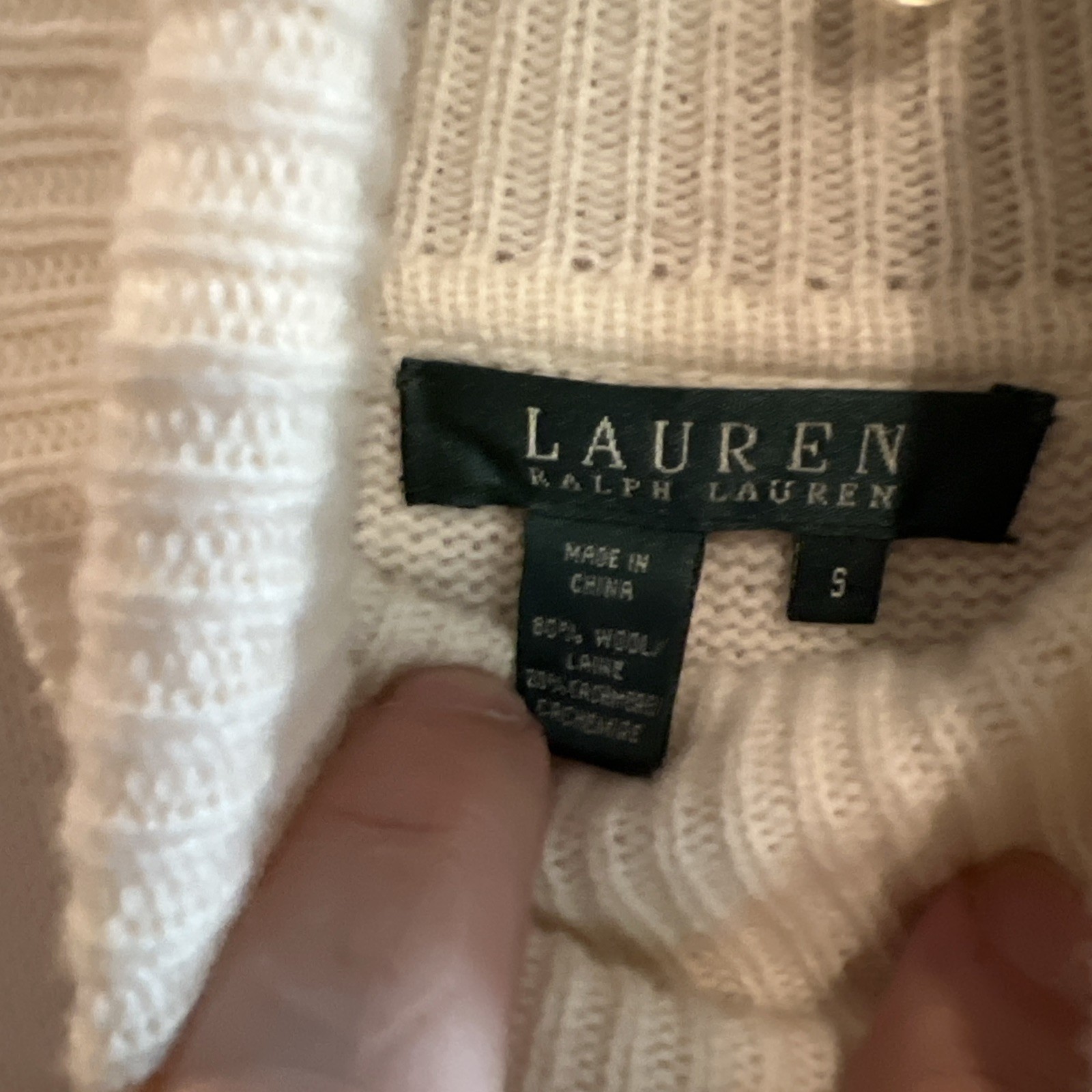 LAUREN RALPH LAUREN Ivory Cream Wool & Cashmere Sweater Dress Size Small W/ Tags