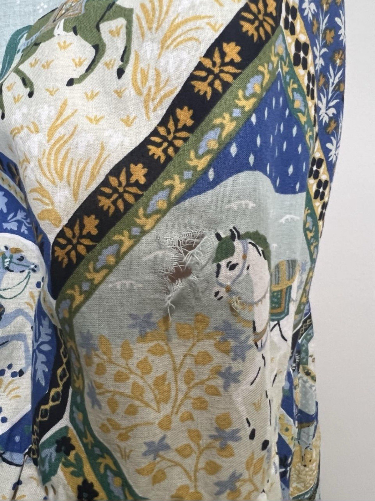 Printfresh The Devon Dress in High Horse Size Large OrganicCotton Has Small Hole