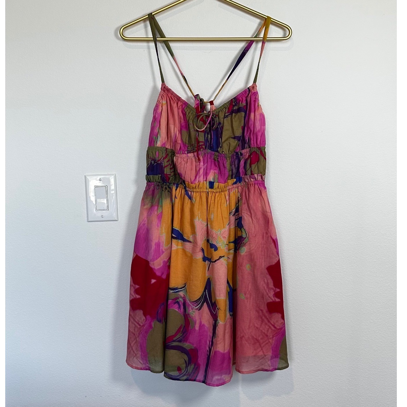 Steve Madden Floral Pink Cotton Summer Vacation Apparel Women’s Heather Dress