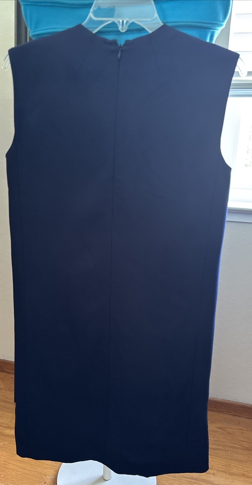 CELINE Phoebe Philo Navy Cowl Neck Sleeveless Dress Knee Length Sz 34 XS France