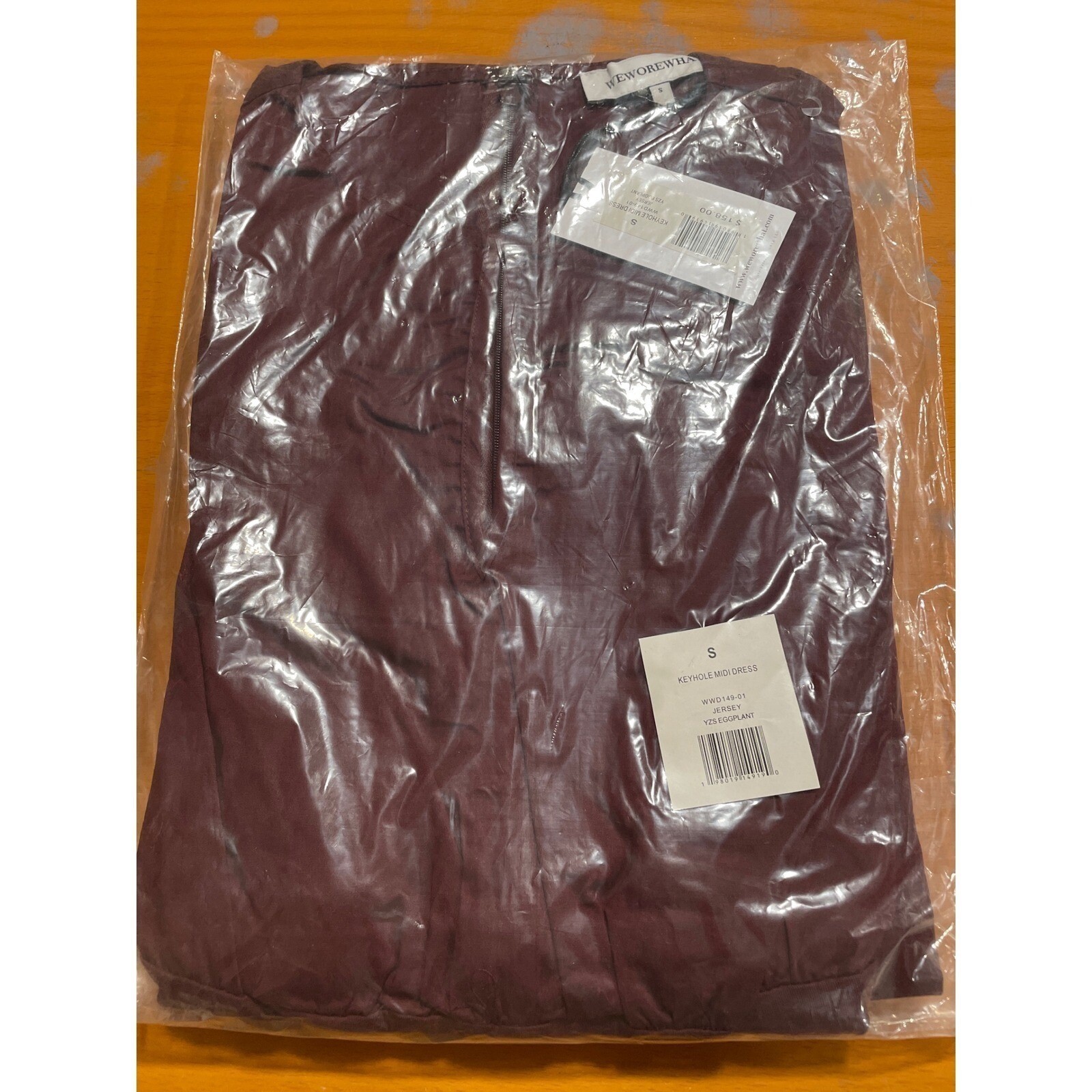 WeWoreWhat Revolve S Cotton Keyhole Midi Dress Sleeveless Eggplant Maroon NEW