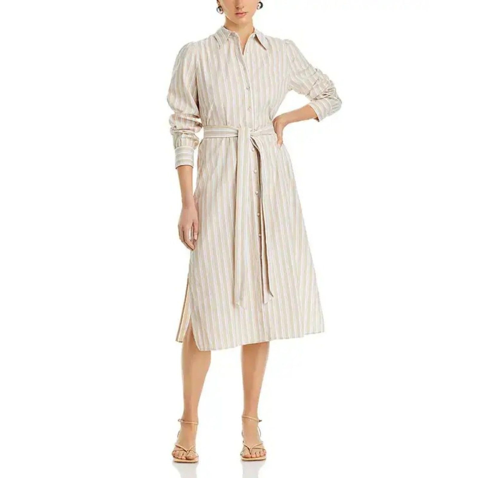 Vineyard Vines Striped Size Small Twill Midi Shirt Dress 98% cotton Preppy