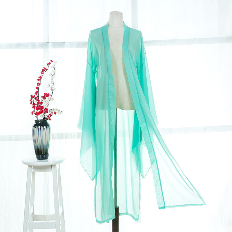 Hanfu Cardigan Ancient Chinese Long Sleeve Shirts Chiffon Coat Dance Clothing