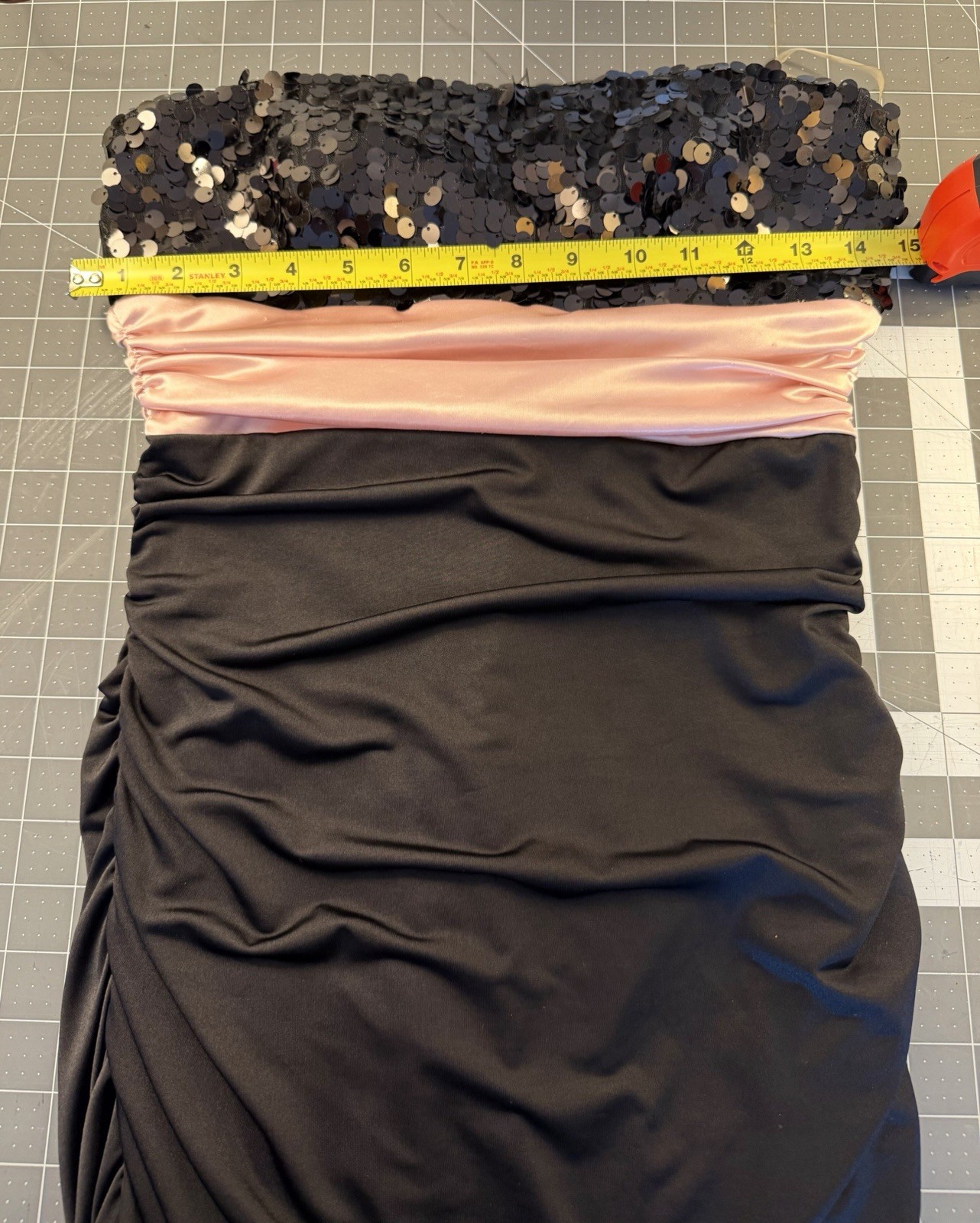 Speechless Strapless Sequin Ruched Cocktail Dress Black Pink Women’s Medium
