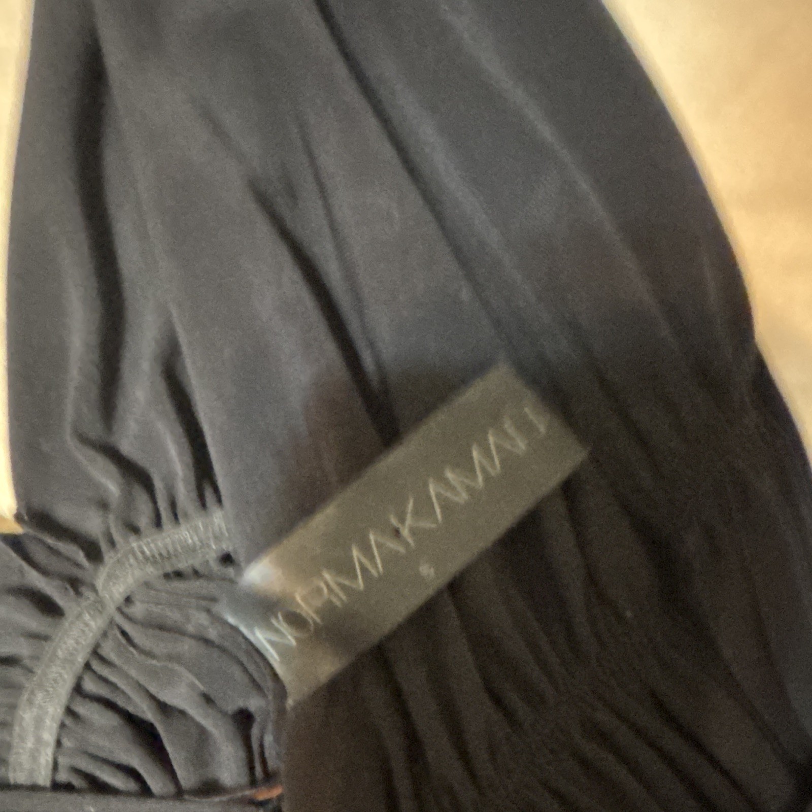Norma Kamali Black Pleated V-Neck Sleeveless Maxi Dress Women’s Size S
