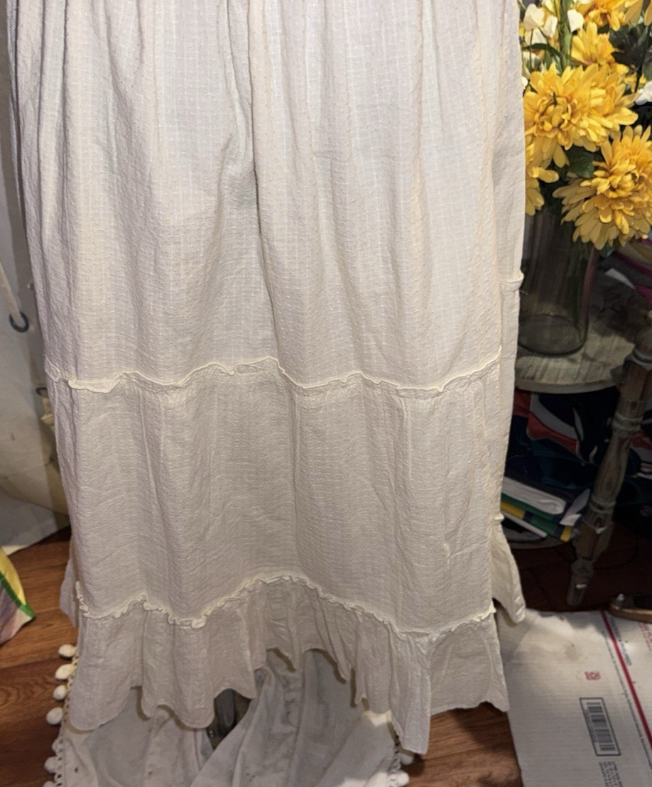 Ivy City Co. Embroidered Smocked Midi Dress Medium Ivory Romantic Cottagecore