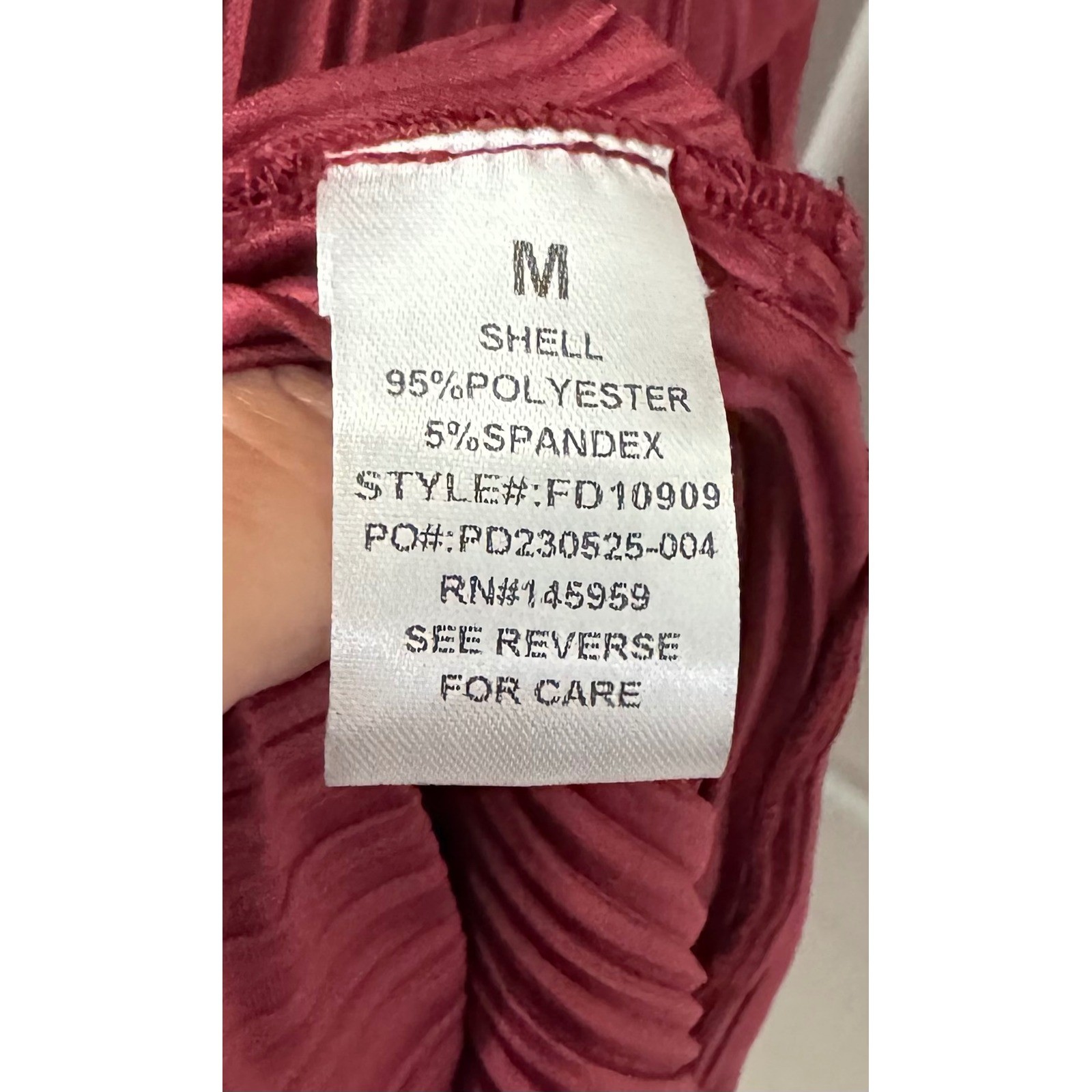 Dress Forum Ruby Wine Plisse Pleated Midi Dress Cap Sleeve Belted Medium