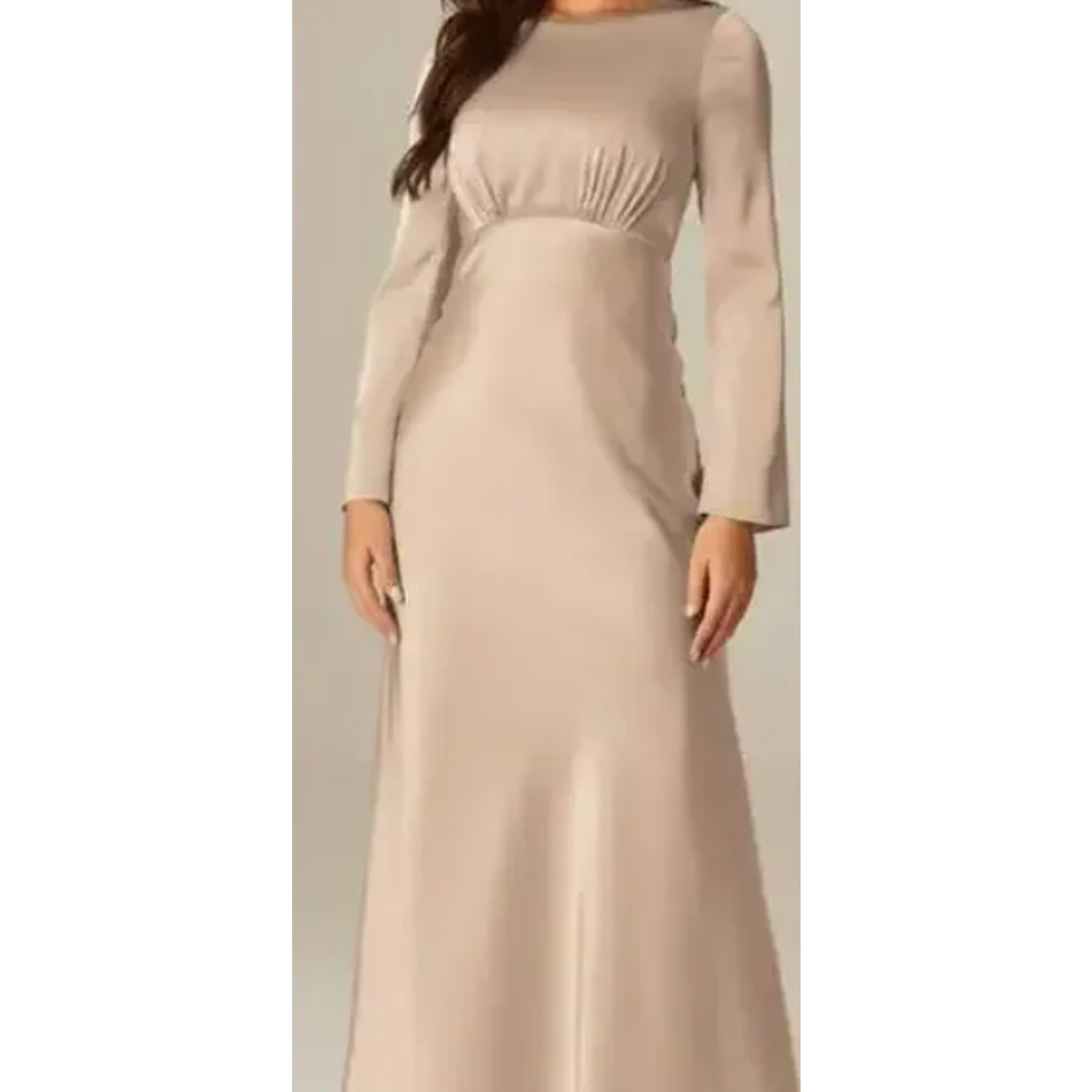 AW BRIDAL 0 XS Champagne cream Ginevra satin gala bridesmaid maxi dress NEW 0b2